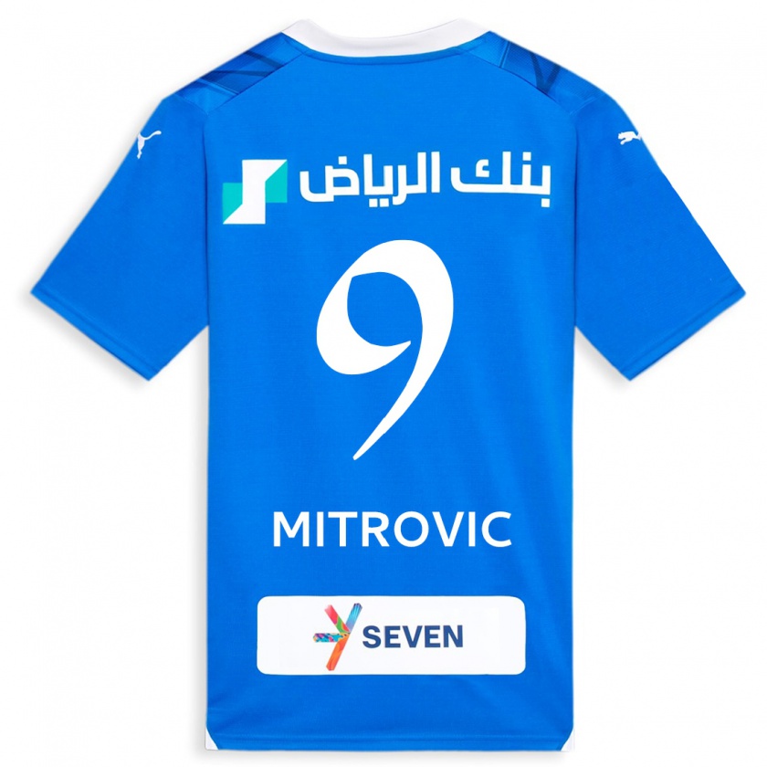Kandiny Enfant Maillot Aleksandar Mitrovic #9 Bleu Tenues Domicile 2023/24 T-Shirt