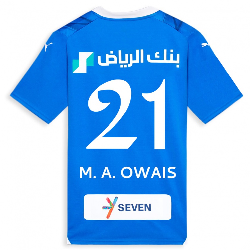 Kandiny Enfant Maillot Mohammed Al-Owais #21 Bleu Tenues Domicile 2023/24 T-Shirt