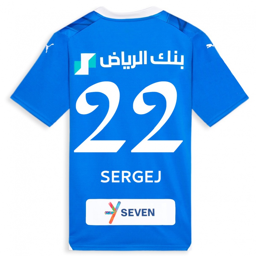 Kandiny Enfant Maillot Sergej Milinkovic-Savic #22 Bleu Tenues Domicile 2023/24 T-Shirt