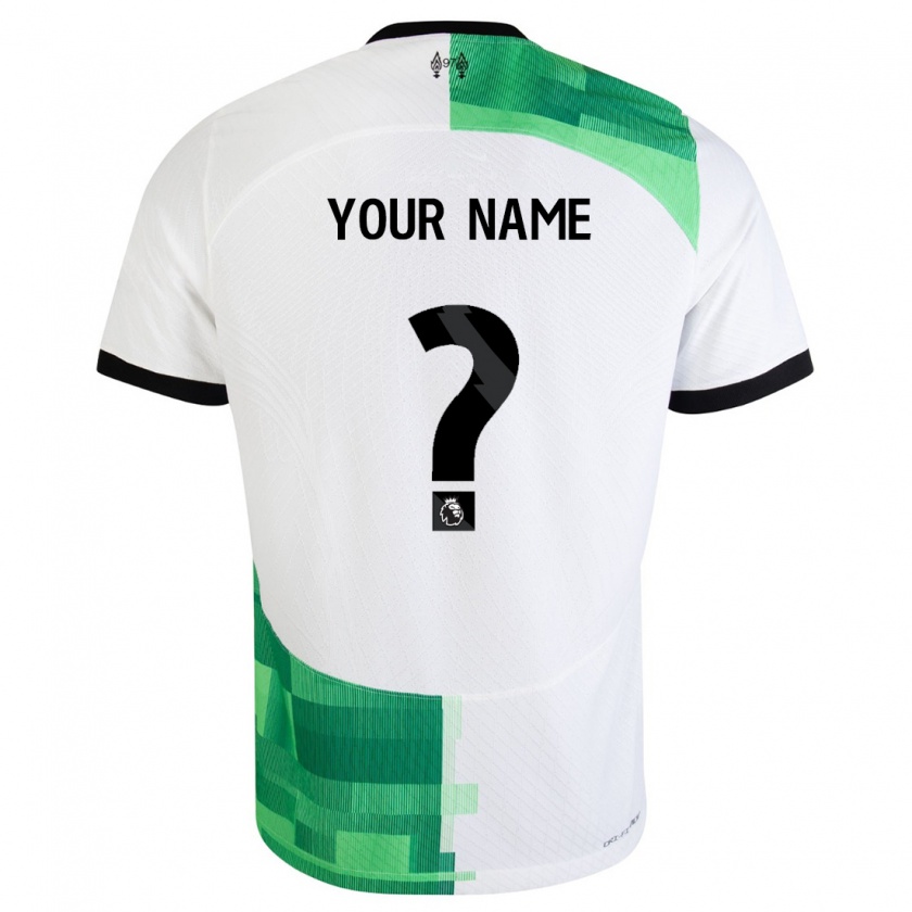 Kandiny Enfant Maillot Votre Nom #0 Blanc Vert Tenues Extérieur 2023/24 T-Shirt
