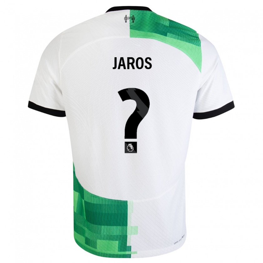 Kandiny Enfant Maillot Vitezslav Jaros #0 Blanc Vert Tenues Extérieur 2023/24 T-Shirt