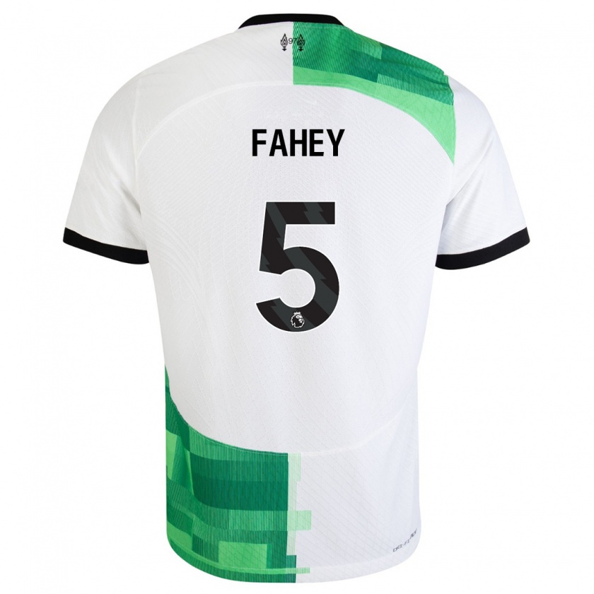 Kandiny Enfant Maillot Niamh Fahey #5 Blanc Vert Tenues Extérieur 2023/24 T-Shirt