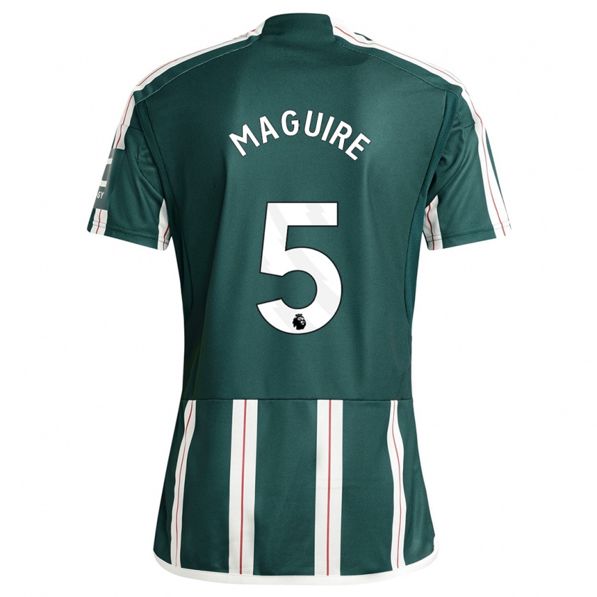 Kandiny Enfant Maillot Harry Maguire #5 Vert Foncé Tenues Extérieur 2023/24 T-Shirt