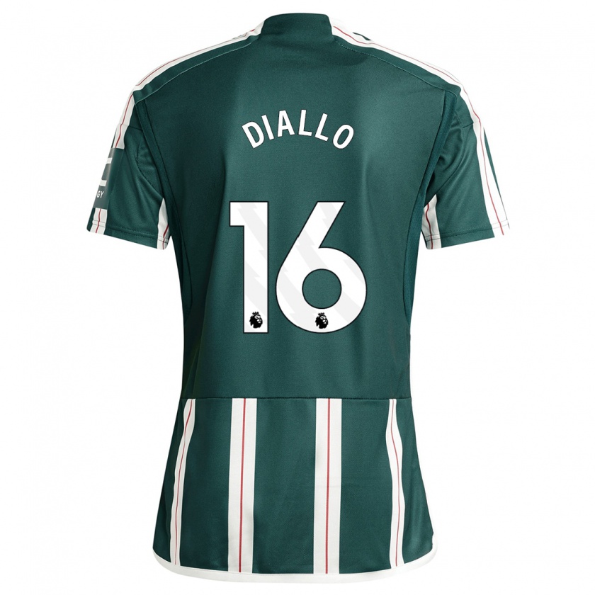 Kandiny Enfant Maillot Amad Diallo #16 Vert Foncé Tenues Extérieur 2023/24 T-Shirt