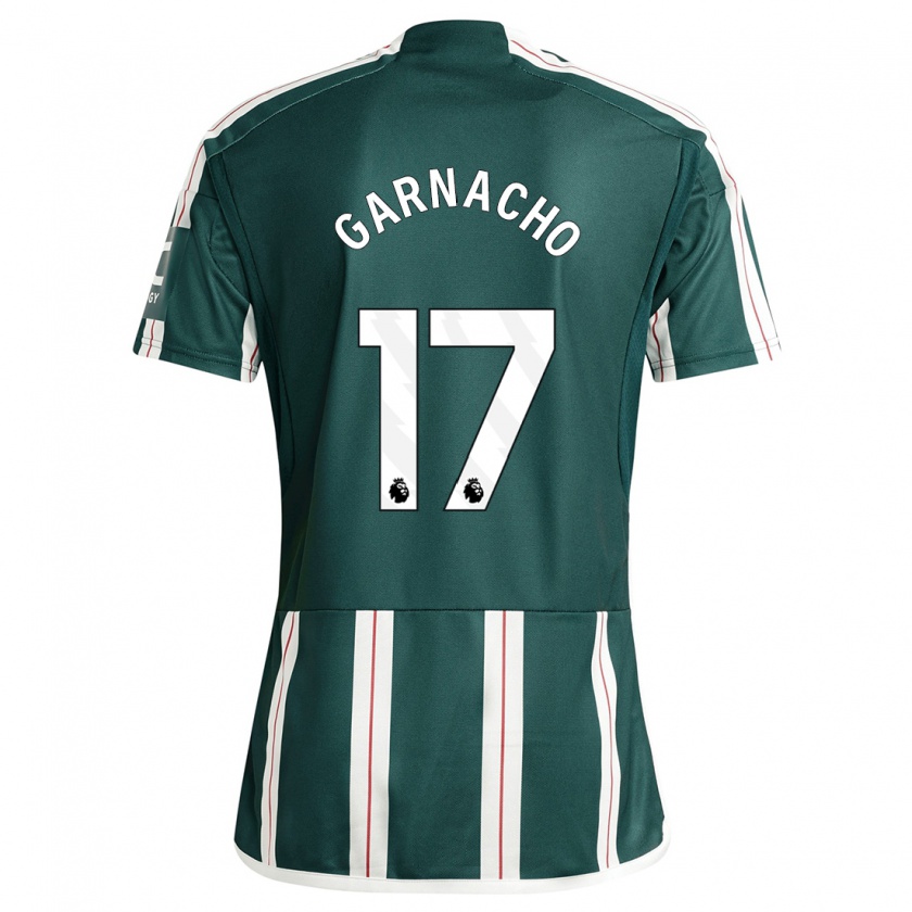 Kandiny Enfant Maillot Alejandro Garnacho #17 Vert Foncé Tenues Extérieur 2023/24 T-Shirt