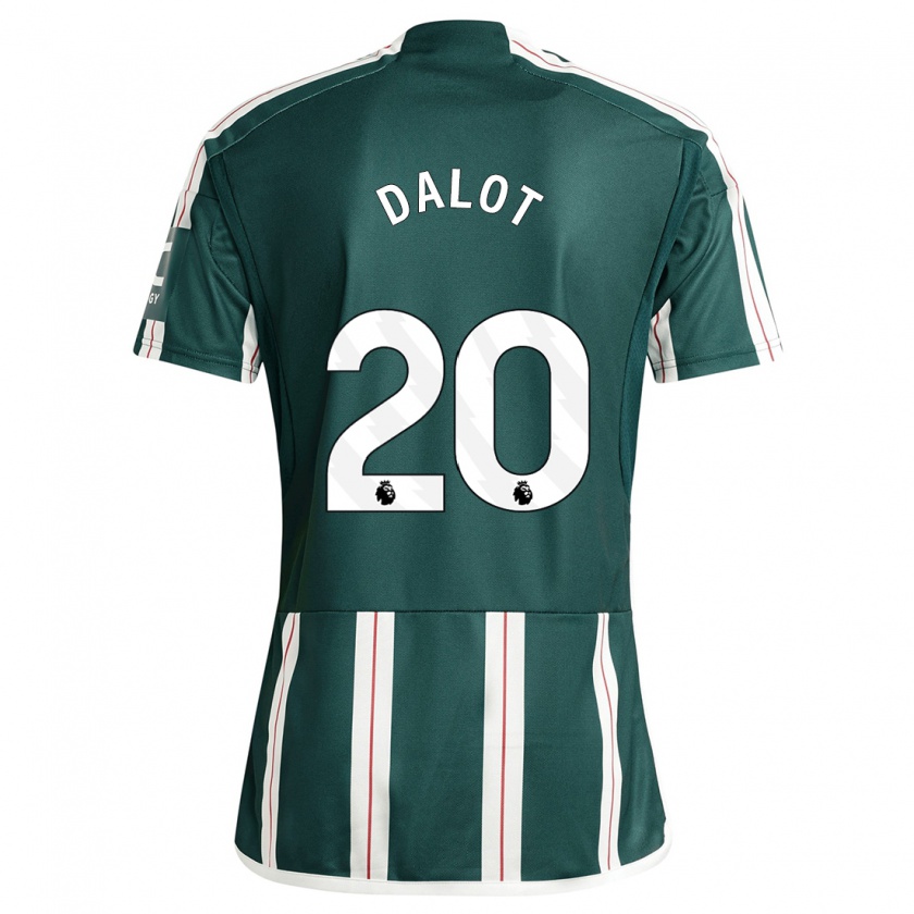 Kandiny Enfant Maillot Diogo Dalot #20 Vert Foncé Tenues Extérieur 2023/24 T-Shirt