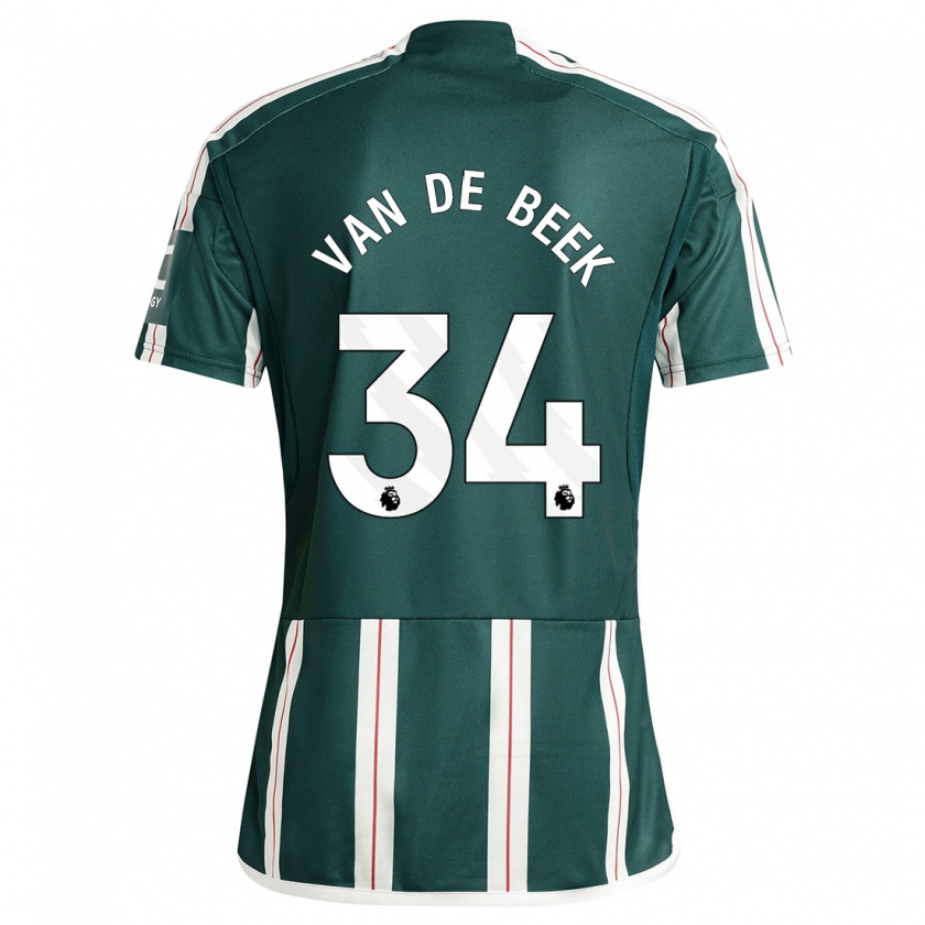 Kandiny Enfant Maillot Donny Van De Beek #34 Vert Foncé Tenues Extérieur 2023/24 T-Shirt