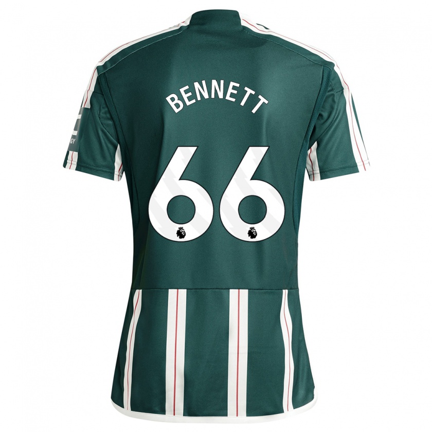 Kandiny Enfant Maillot Rhys Bennett #66 Vert Foncé Tenues Extérieur 2023/24 T-Shirt