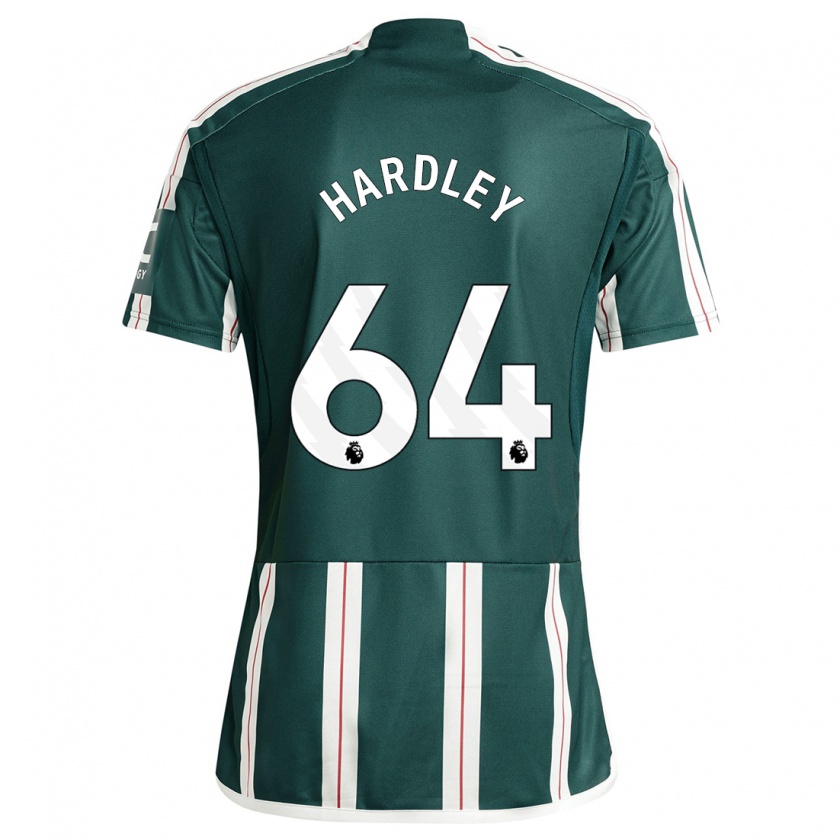 Kandiny Enfant Maillot Bjorn Hardley #64 Vert Foncé Tenues Extérieur 2023/24 T-Shirt