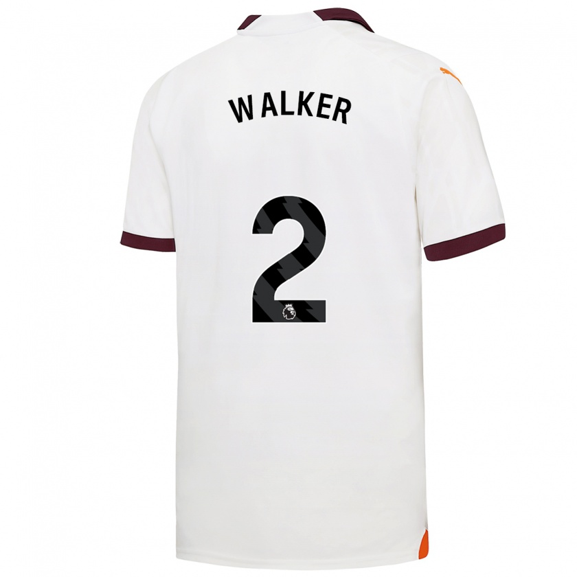 Kandiny Enfant Maillot Kyle Walker #2 Blanc Tenues Extérieur 2023/24 T-Shirt