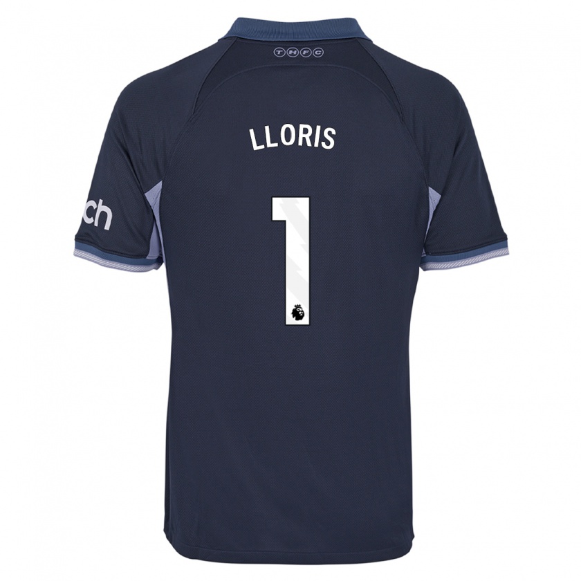 Kandiny Enfant Maillot Hugo Lloris #1 Bleu Foncé Tenues Extérieur 2023/24 T-Shirt