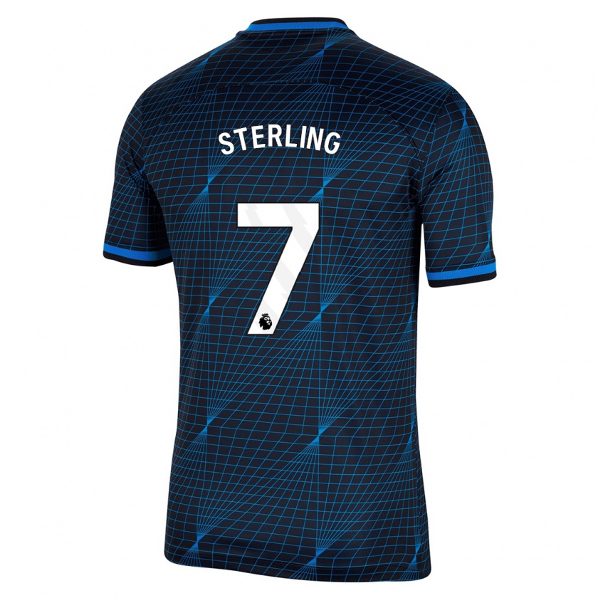 Kandiny Enfant Maillot Raheem Sterling #7 Bleu Foncé Tenues Extérieur 2023/24 T-Shirt