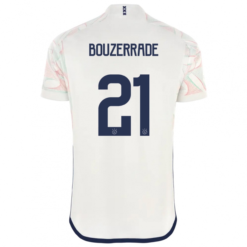 Kandiny Enfant Maillot Zaina Bouzerrade #21 Blanc Tenues Extérieur 2023/24 T-Shirt