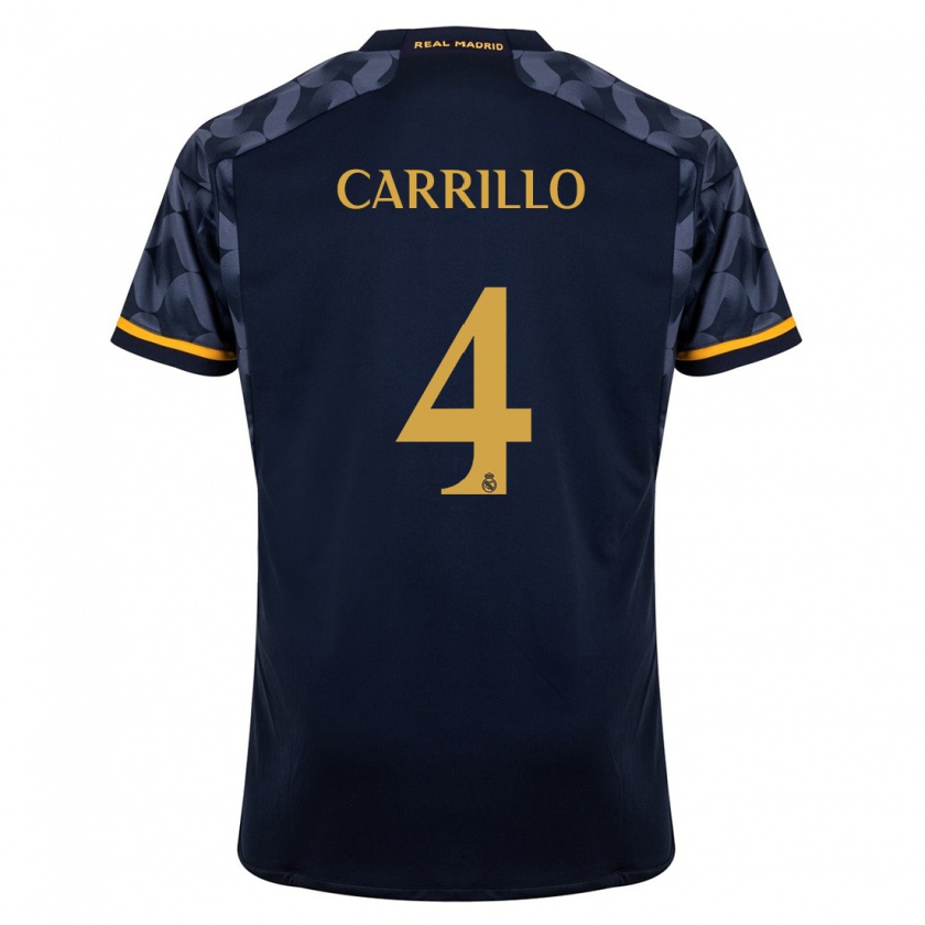 Kandiny Enfant Maillot Álvaro Carrillo #4 Bleu Foncé Tenues Extérieur 2023/24 T-Shirt