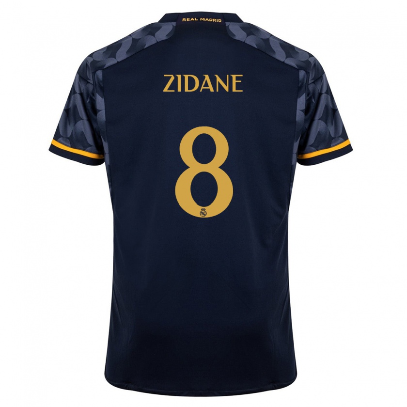 Kandiny Enfant Maillot Théo Zidane #8 Bleu Foncé Tenues Extérieur 2023/24 T-Shirt