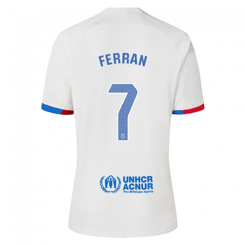 Kandiny Enfant Maillot Ferran Torres #7 Blanc Tenues Extérieur 2023/24 T-Shirt