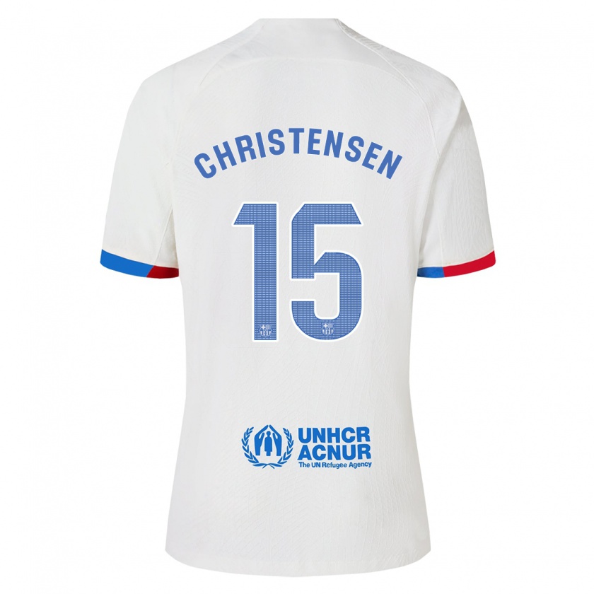 Kandiny Enfant Maillot Andreas Christensen #15 Blanc Tenues Extérieur 2023/24 T-Shirt