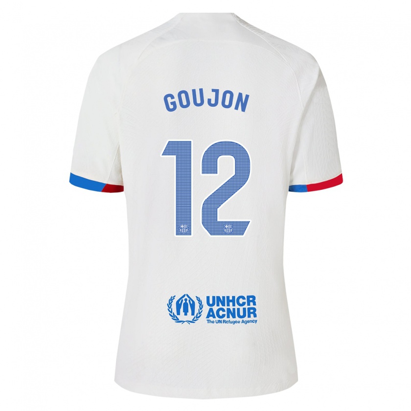 Kandiny Enfant Maillot Iker Goujón #12 Blanc Tenues Extérieur 2023/24 T-Shirt