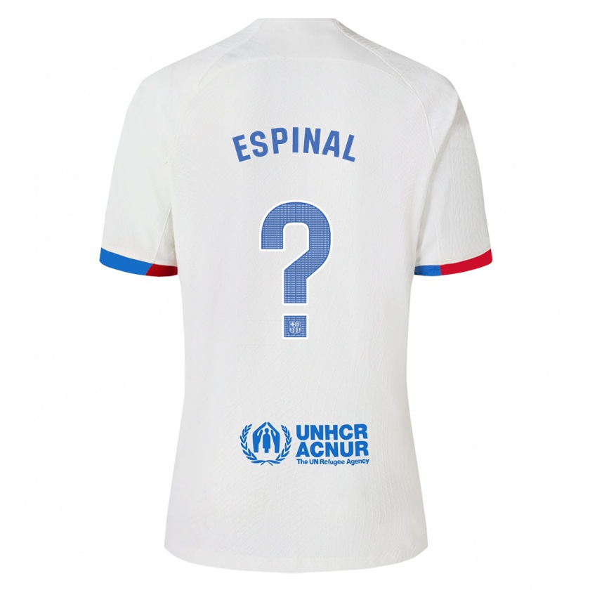 Kandiny Enfant Maillot Jorge Espinal #0 Blanc Tenues Extérieur 2023/24 T-Shirt