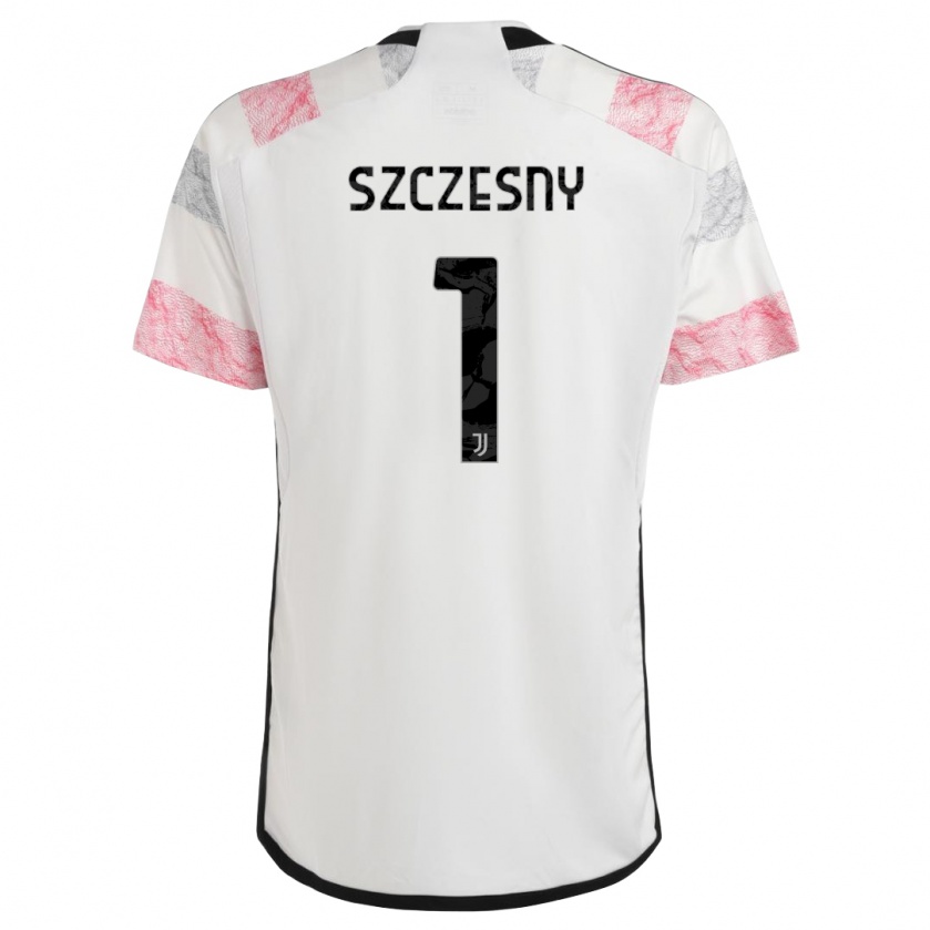 Kandiny Enfant Maillot Wojciech Szczesny #1 Blanc Rose Tenues Extérieur 2023/24 T-Shirt
