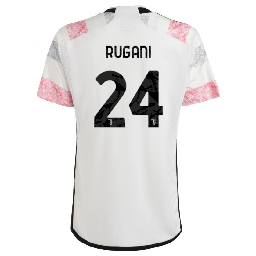 Kandiny Enfant Maillot Daniele Rugani #24 Blanc Rose Tenues Extérieur 2023/24 T-Shirt