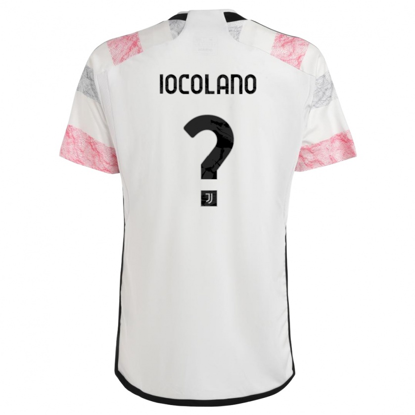 Kandiny Enfant Maillot Simone Iocolano #0 Blanc Rose Tenues Extérieur 2023/24 T-Shirt