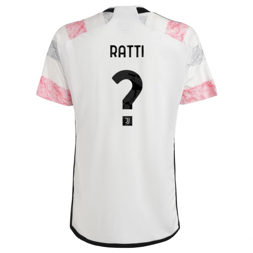 Kandiny Enfant Maillot Leonardo Ratti #0 Blanc Rose Tenues Extérieur 2023/24 T-Shirt