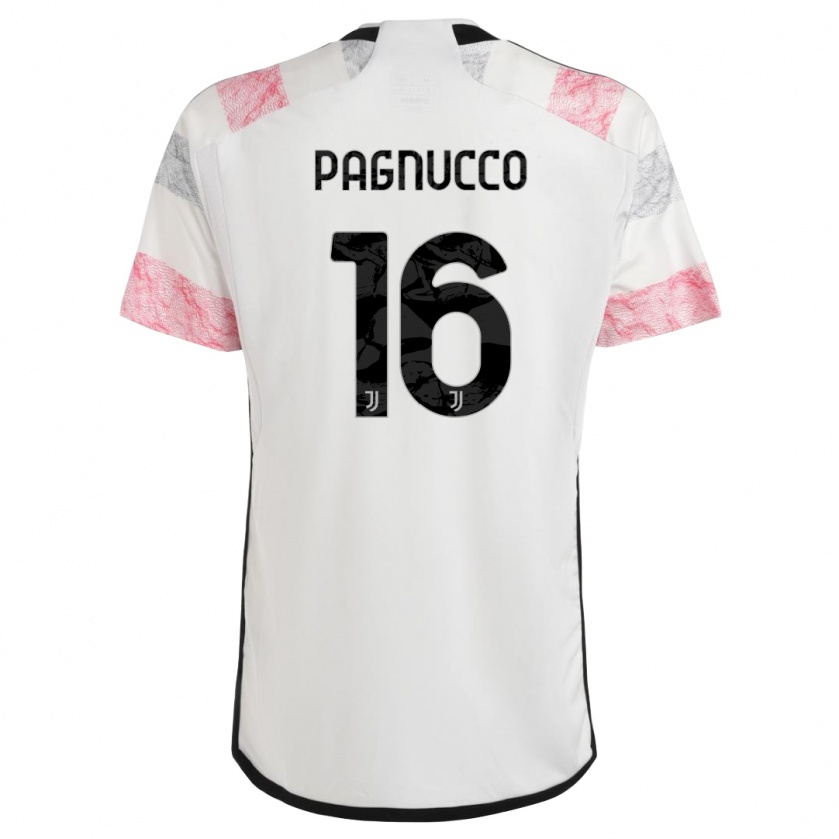 Kandiny Enfant Maillot Filippo Pagnucco #16 Blanc Rose Tenues Extérieur 2023/24 T-Shirt