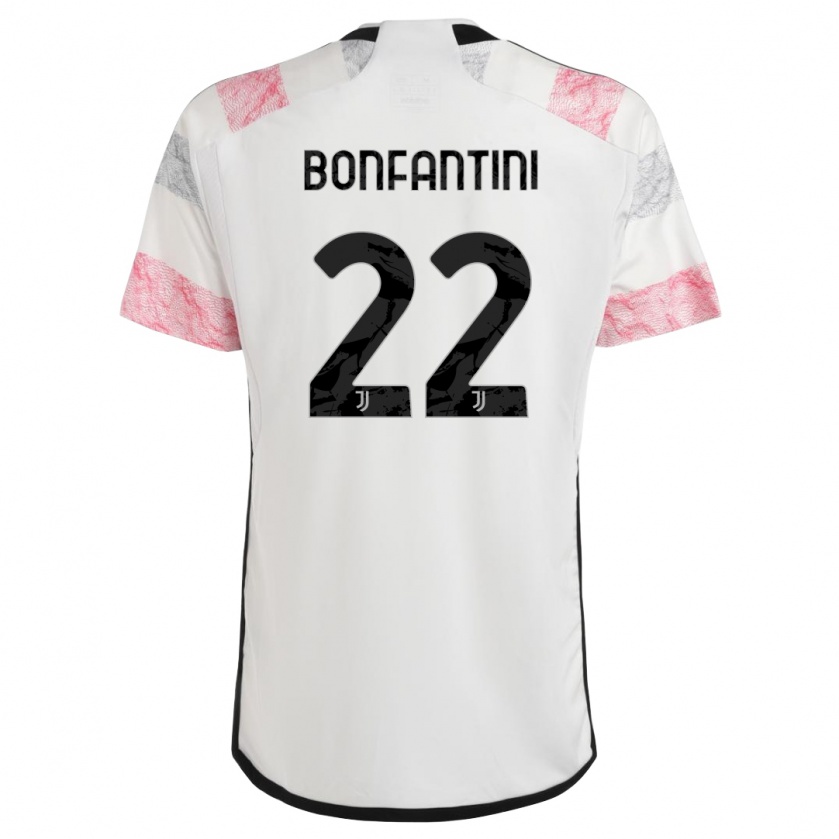 Kandiny Enfant Maillot Agnese Bonfantini #22 Blanc Rose Tenues Extérieur 2023/24 T-Shirt