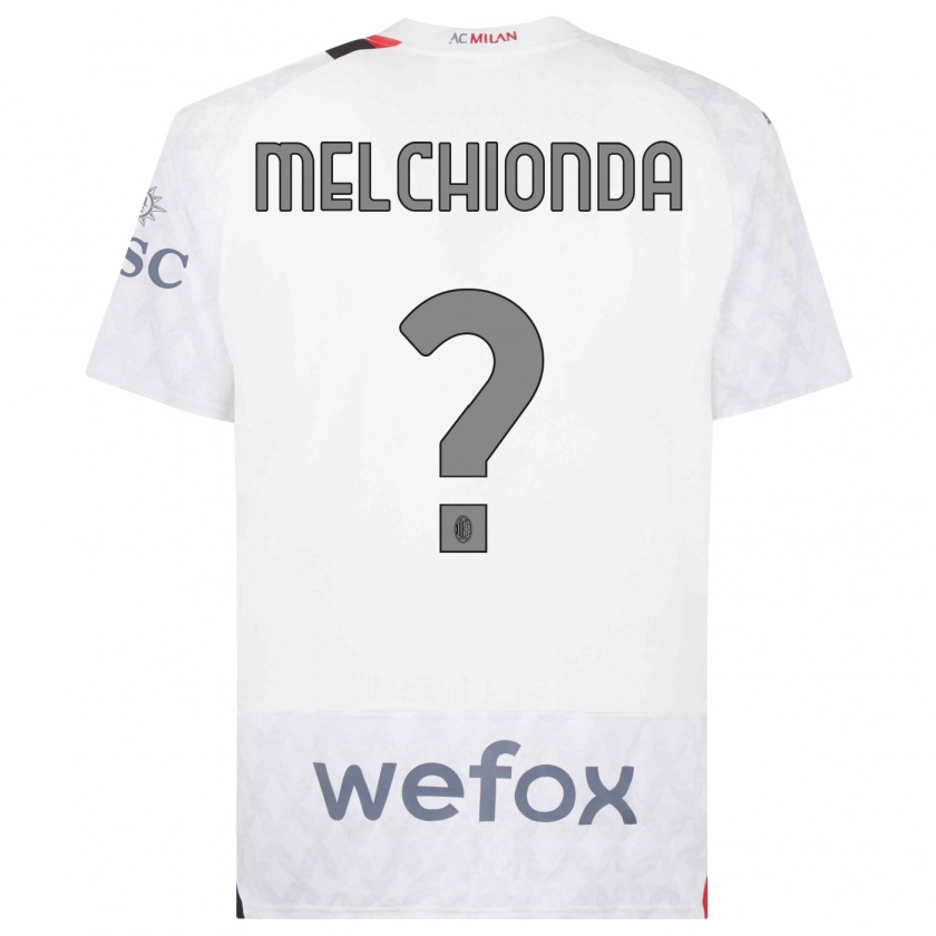 Kandiny Enfant Maillot Marco Melchionda #0 Blanc Tenues Extérieur 2023/24 T-Shirt