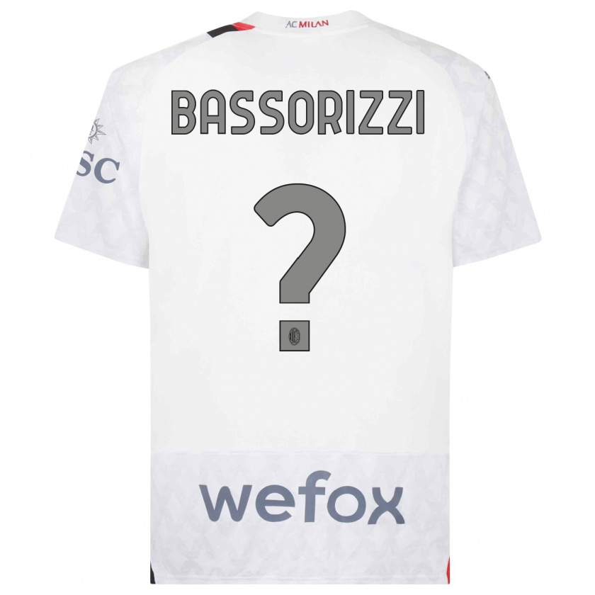 Kandiny Enfant Maillot Carlo Bassorizzi #0 Blanc Tenues Extérieur 2023/24 T-Shirt
