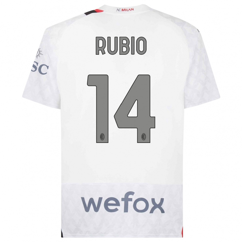 Kandiny Enfant Maillot Silvia Rubio #14 Blanc Tenues Extérieur 2023/24 T-Shirt
