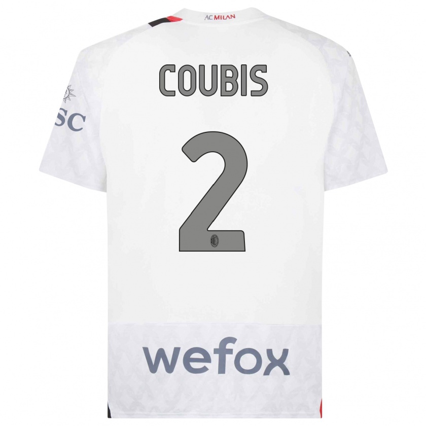 Kandiny Enfant Maillot Andrei Coubis #2 Blanc Tenues Extérieur 2023/24 T-Shirt