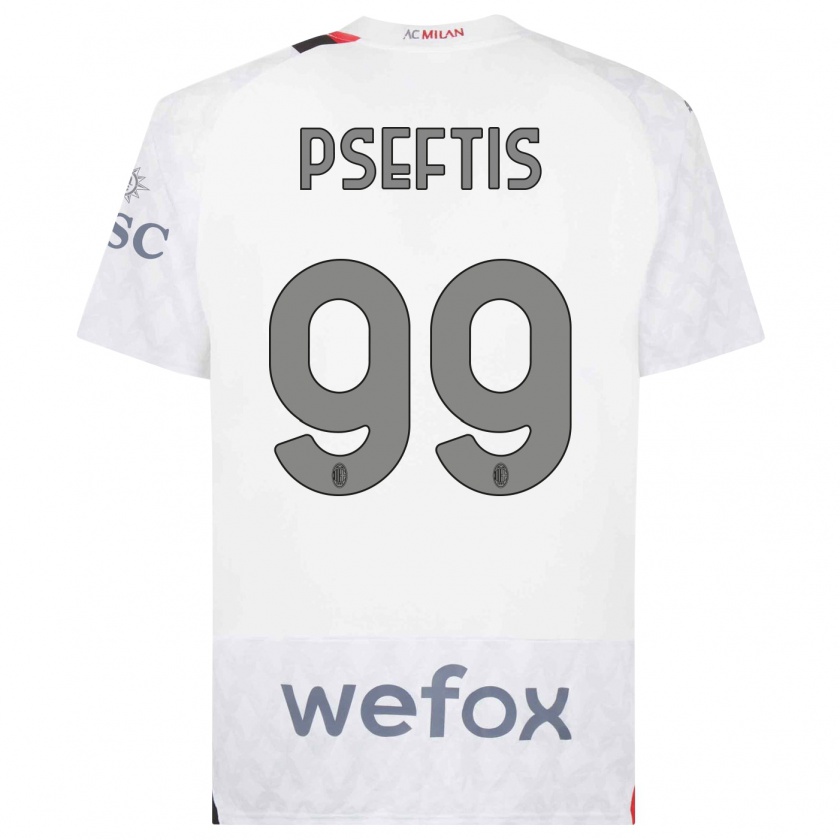 Kandiny Enfant Maillot Fotios Pseftis #99 Blanc Tenues Extérieur 2023/24 T-Shirt