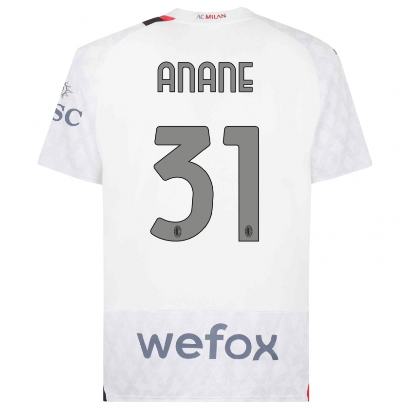 Kandiny Enfant Maillot Emmanuel Anane #31 Blanc Tenues Extérieur 2023/24 T-Shirt