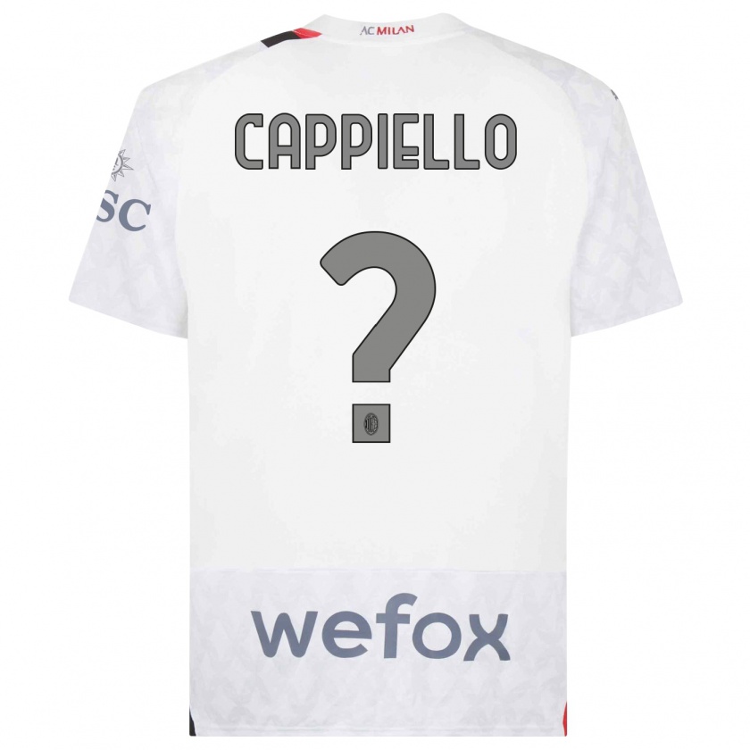 Kandiny Enfant Maillot Flavio Cappiello #0 Blanc Tenues Extérieur 2023/24 T-Shirt