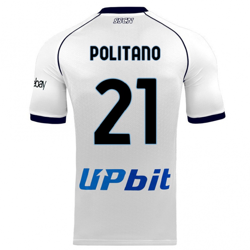 Kandiny Enfant Maillot Matteo Politano #21 Blanc Tenues Extérieur 2023/24 T-Shirt