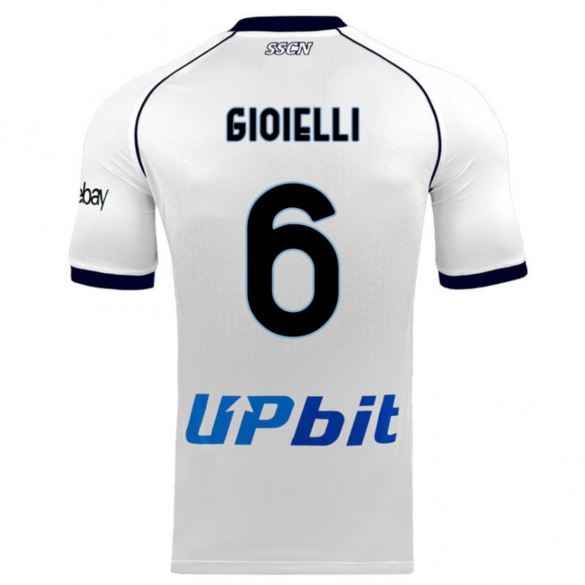 Kandiny Enfant Maillot Francesco Gioielli #6 Blanc Tenues Extérieur 2023/24 T-Shirt