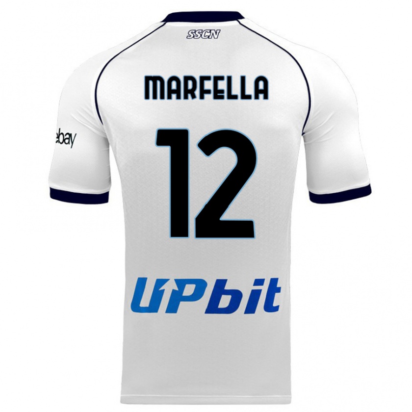 Kandiny Enfant Maillot Davide Marfella #12 Blanc Tenues Extérieur 2023/24 T-Shirt