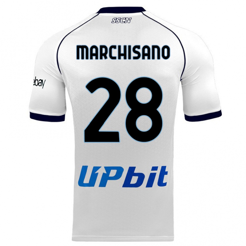 Kandiny Enfant Maillot Matteo Marchisano #28 Blanc Tenues Extérieur 2023/24 T-Shirt