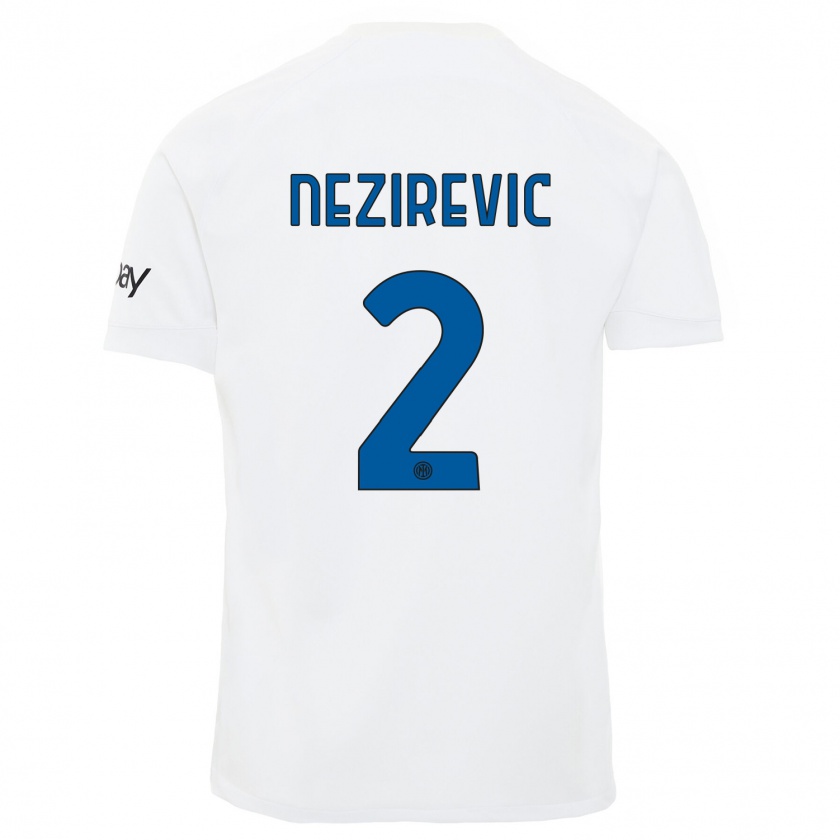 Kandiny Enfant Maillot Alem Nezirevic #2 Blanc Tenues Extérieur 2023/24 T-Shirt