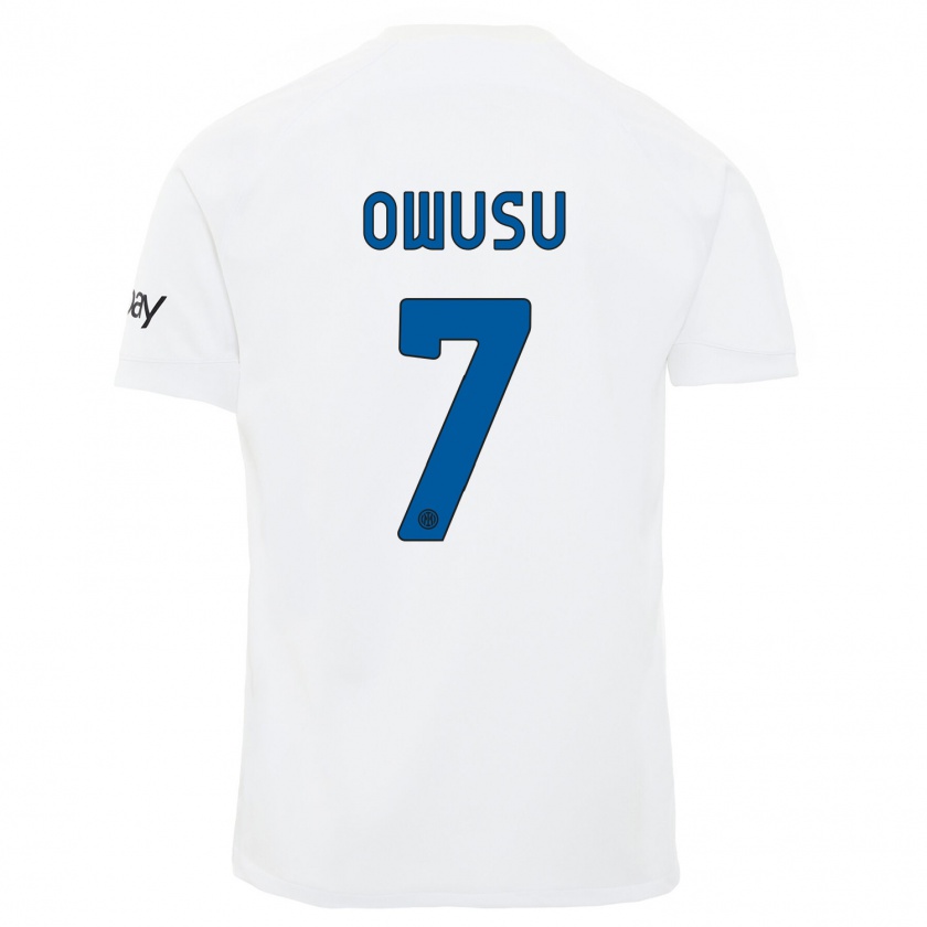 Kandiny Enfant Maillot Enoch Owusu #7 Blanc Tenues Extérieur 2023/24 T-Shirt