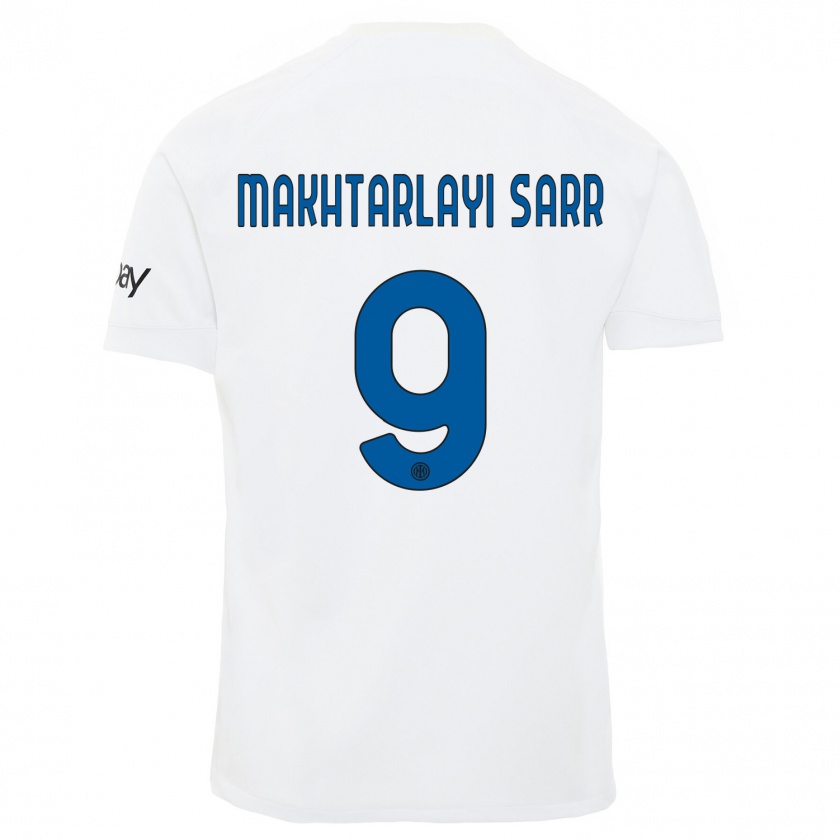 Kandiny Enfant Maillot Amadou Makhtarlayi Sarr #9 Blanc Tenues Extérieur 2023/24 T-Shirt