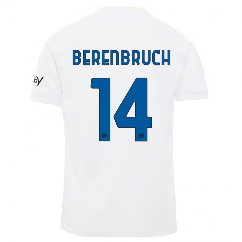 Kandiny Enfant Maillot Thomas Berenbruch #14 Blanc Tenues Extérieur 2023/24 T-Shirt