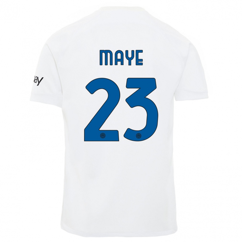 Kandiny Enfant Maillot Yvan Maye #23 Blanc Tenues Extérieur 2023/24 T-Shirt