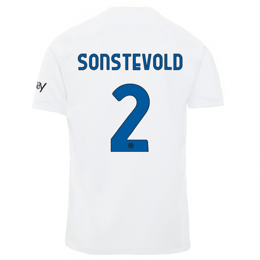 Kandiny Enfant Maillot Anja Sonstevold #2 Blanc Tenues Extérieur 2023/24 T-Shirt