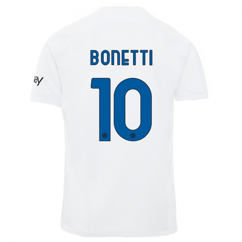 Kandiny Enfant Maillot Tatiana Bonetti #10 Blanc Tenues Extérieur 2023/24 T-Shirt