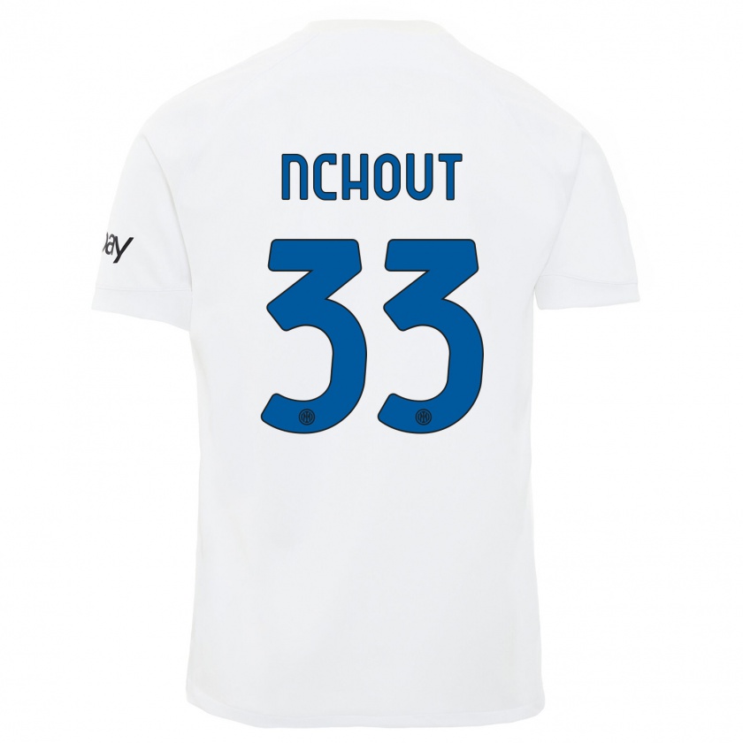 Kandiny Enfant Maillot Ajara Nchout #33 Blanc Tenues Extérieur 2023/24 T-Shirt