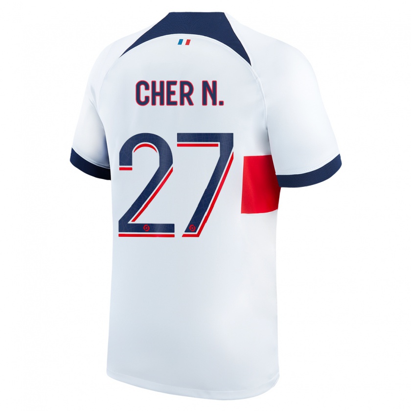 Kandiny Enfant Maillot Cher Ndour #27 Blanc Tenues Extérieur 2023/24 T-Shirt