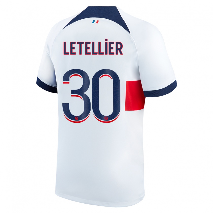 Kandiny Enfant Maillot Alexandre Letellier #30 Blanc Tenues Extérieur 2023/24 T-Shirt